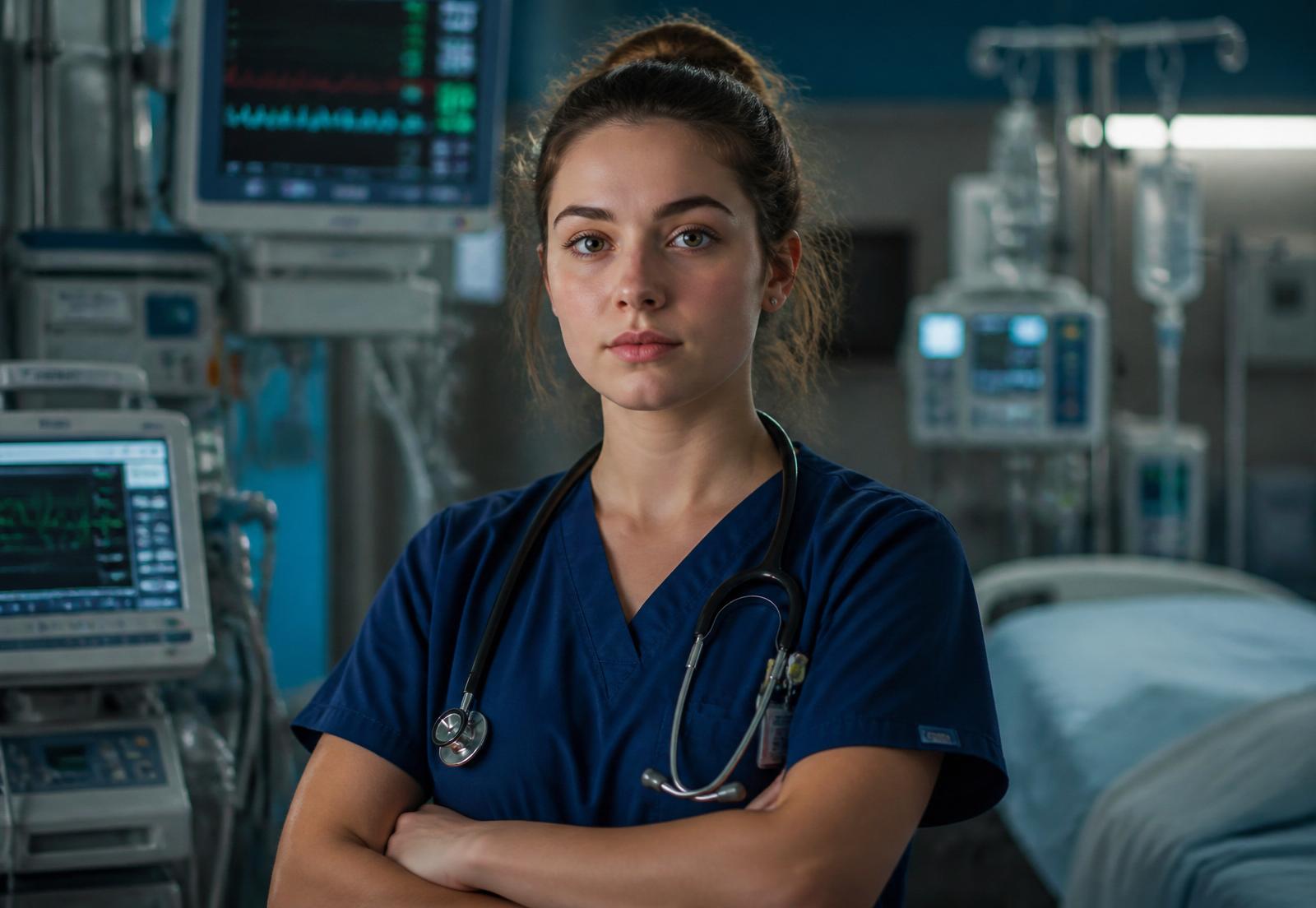 Student registered nurse anesthetist in the ICU